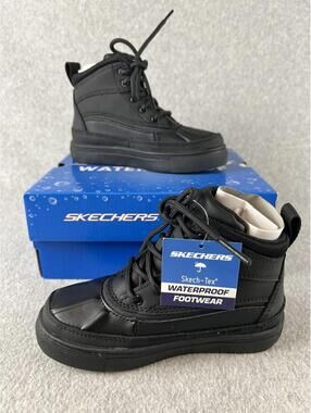 Skechers Boys Duck Toe Snow Boots Size 11 Waterproof City Point Winter New